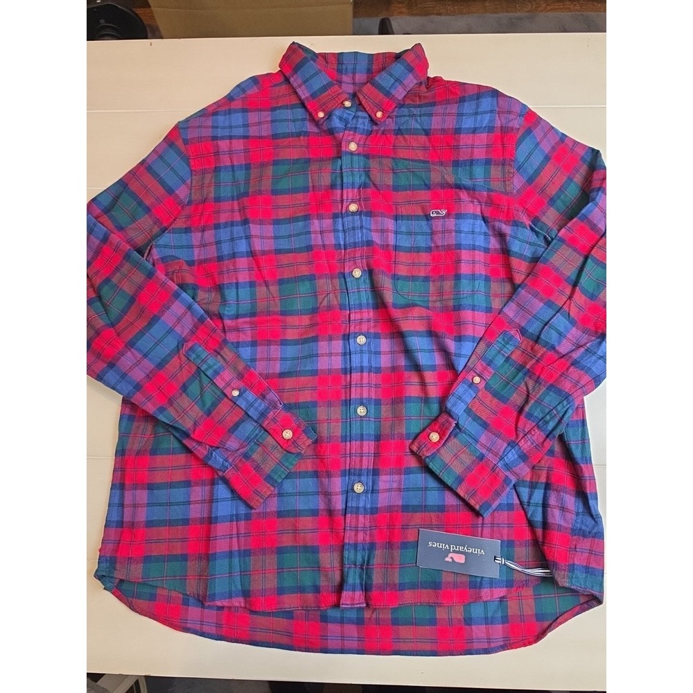 Vineyard Vines Classic Plaid Flannel Shirt Mens Size 2XL NWT